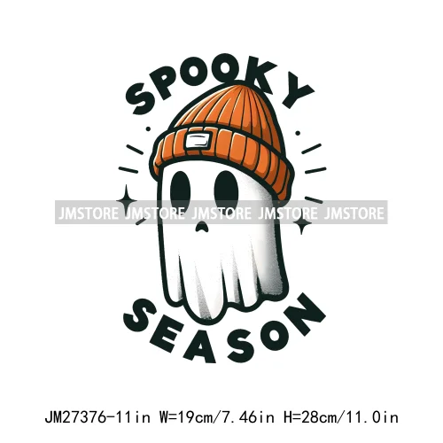 Funny Happy Death Watch Scary Movie Boo Ghost Halloween Vibes Thermal Logos DTF Iron On Heat Press Transfer Stickers For Clothes