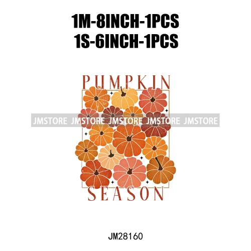 Pumpkin Season Autumn Coquette Bow Girly Cozy Fall Vibes Decals DTF Iron On Transfers Stickers Ready To Press For Hoodies Bags