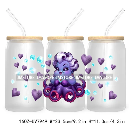 Stay Spooky Halloween 16OZ UV DTF Cup Wrap Transfer Sticker Custom Label Waterproof Logo For Libbey Glass Can Cartoon Characters