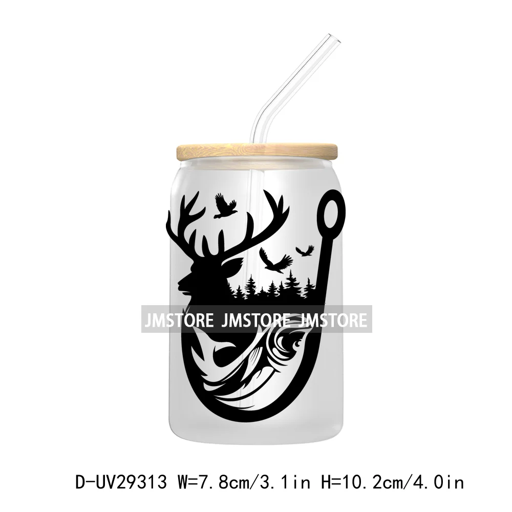 Mountain Hiking Quotes UV DTF Transfer Stickers Decals For Libbey Cold Cups Mugs Tumbler High Quality Labels Hunter Deer Fishing