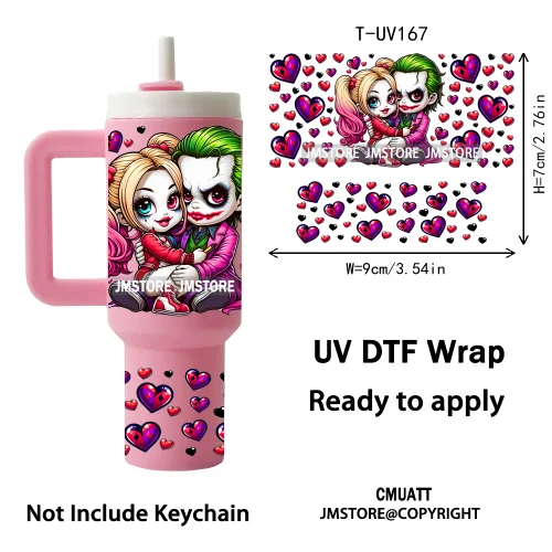 Baby Princess Cartoon Couple Custom UV DTF Stickers Print Tumbler Wraps Ready to Transfer Waterproof For Mini Tumbler Keychain
