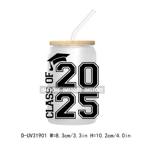 Class Of 2025 Graduation High School Senior UV DTF Transfer Stickers Decals For Libbey Cold Cups Mugs Tumbler Waterproof Labels