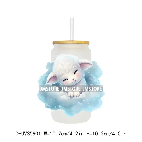Dreamy Sleeping Baby Animals UV Sticker Decals For Libbey Cold Cups Mugs Tumbler Transfer Stickers Waterproof Top Quality Prints