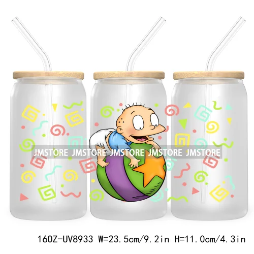 Cartoon Movie Characters UV DTF Stickers For 16OZ Libbey Glass Cup Can Wrap Transfer Printing Custom Logo Labels Best Friends