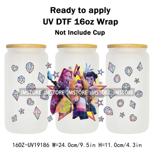 Kpop Idol Fan Art Anime Lover Gift UV DTF Cup Wrap Ready To Apply Transfer Stickers 16OZ Tumbler Wraps DIY For Libbey Glass Can