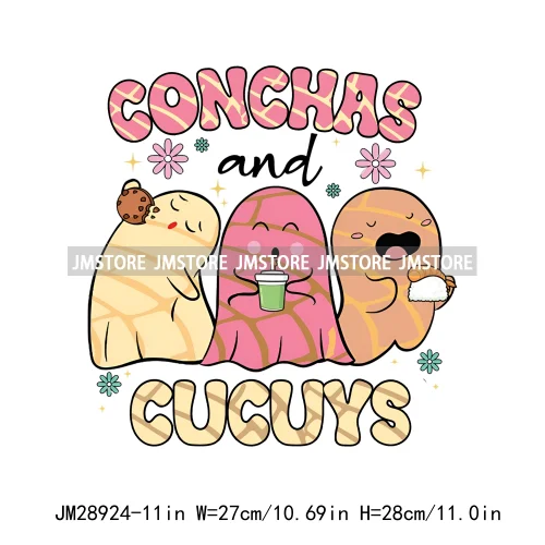 Cute Aqui Espantan Mexican Ghost Creepy Conchita Era Conchas And Cucuys Iron On DTF Transfer Stickers Ready To Press For Hoodies