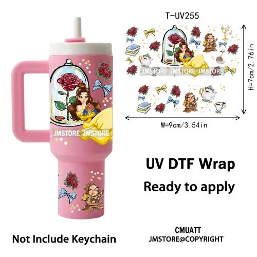 Cute Cartoon Princess Friends Wholesale Bulk UV DTF Wraps Ready To Apply Transfer Stickers Waterproof For Mini Tumbler Keychain