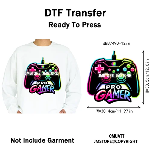 12in Graffiti Hip Hop Music Rap King Lover Video Pro Games Iron on Diy DTF Thermal Transfer Stickers Ready to Press for Clothing