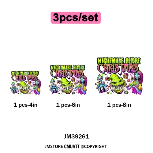 Trendy Margaritas Scary Movie Halloween Monsters Season Iron on DTF Washable Heat Transfers Stickers Ready to Press for Hoodies