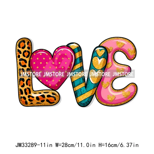 Colorful Love Heart Lips Coquette Happy Valentine's Day Iron On DTF Heat Press Transfers Stickers Ready To Press For Clothing