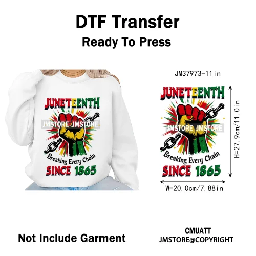 Celebrate Afro Dope Woman Juneteenth Since 1865 Freedom Power Vibes Independence Day Iron on  DTF Transfer Stickers For T-shirts