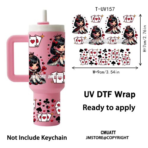 Princess Cartoon Queen Heart Wholesale Bulk UV DTF Wraps Ready To Apply Transfer Stickers Waterproof For Mini Tumbler Keychain