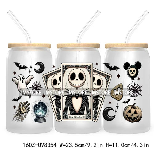 Ghostface Halloween Characters Tarot Card UV DTF Wraps Transfer Stickers Custom Labels Waterproof Logo For 16OZ  Libbey Cup Can