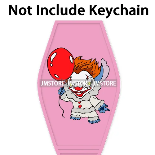 Horror Cartoon Character Halloween High Quality UV DTF Sticker Decal For Motel Hotel Keychain WaterProof Custom Spooky Season