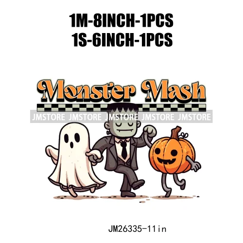 Funny Halloween Ghost Boogie Trick Or Treat Stay Spooky Printing Design DTF Iron On Transfer Stickers Ready To Press For Clothes