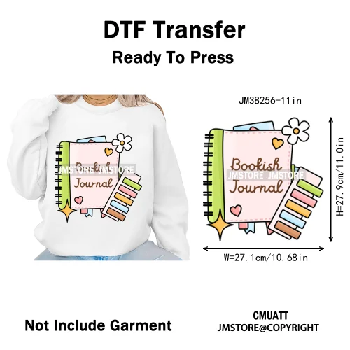 Funny Bookish Things Kindle Girlie TBR Read Books Lover Positive Quotes Iron on DTF Transfer Stickers Ready to Press for Textile