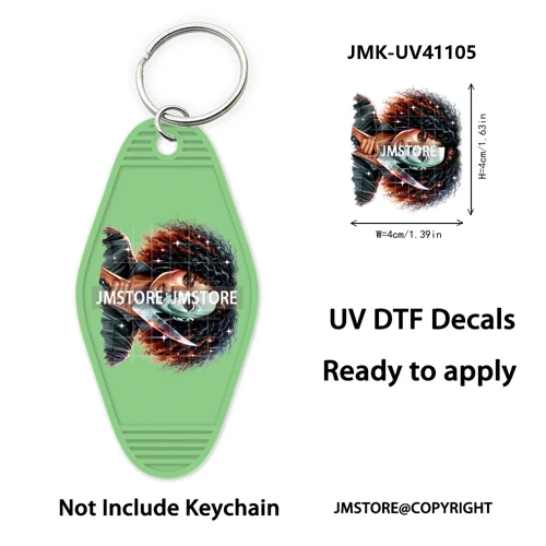 Black Horror Mama Skull Skeleton Ghosts UV DTF Motel Keychain Wraps Ready To Apply Waterproof High Quality Hotel Keychain Decals