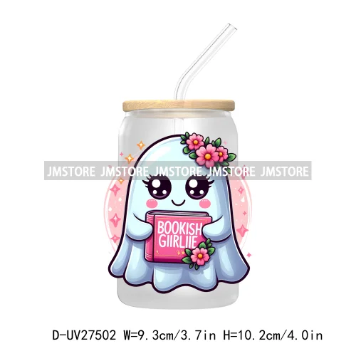 Cute Ghost Stay Spooky Halloween Pumpkin UV DTF Transfer Stickers Decals For Libbey Cold Cups Mugs Tumbler Waterproof Craft Boo