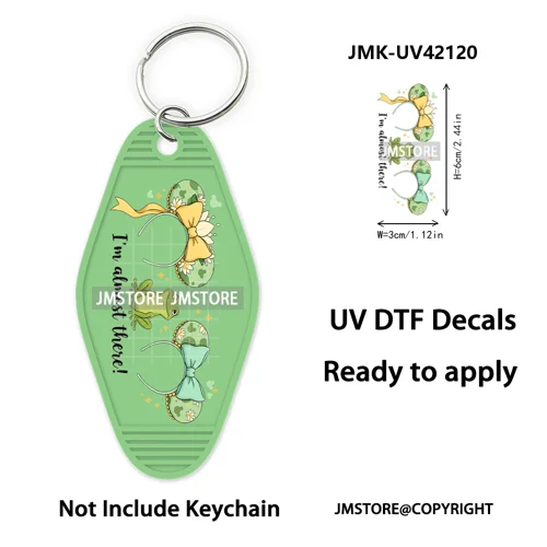 Coquette Bow Magical Mouse Cartoon UV DTF Motel Keychain Decal Ready To Ship Durable Transfer Stickers Prints For Hotel Keychain
