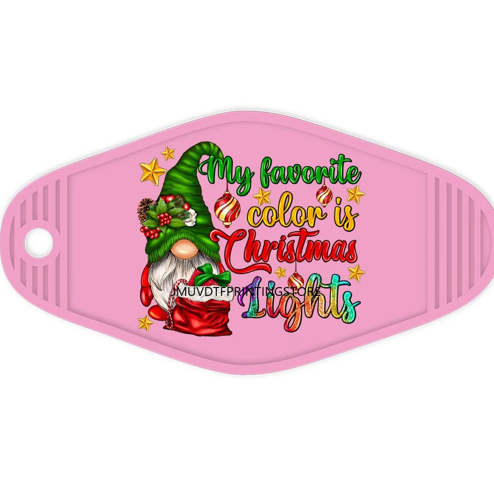 Merry Christmas Gnome High Quality WaterProof UV DTF Sticker For Motel Hotel Keychian Christmas Trees