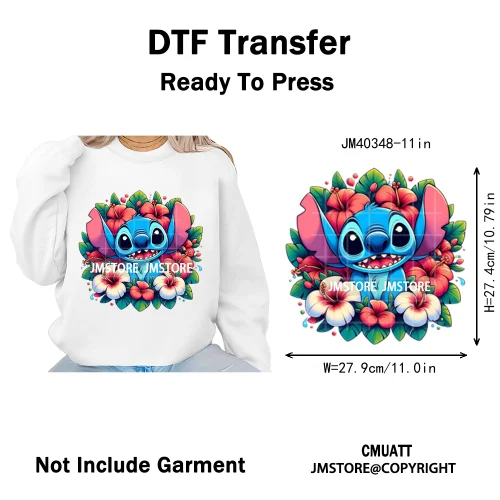 Trendy Cartoon Animal Characters Lover Cold Peel Logos Iron on DTF Washable Transfers Stickers Ready to Press for Hoodies Bags
