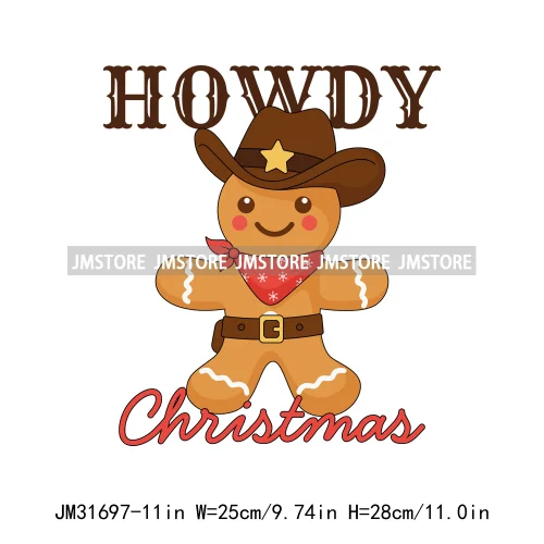 Groovy Meowy Christmas Happy Dog Cat Western Santa Howdy Ho Ho Ho Iron On DTF Transfers Stickers Ready To Press For Sweatshirts