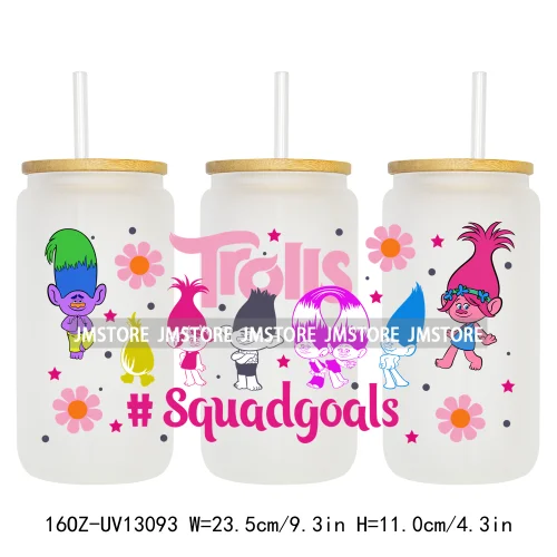 Kids Cartoon Best Friends UV DTF Stickers Ready to Transfer Cup Wrap Custom Labels DIY Craft For Libbey Can Glass Tumblers Mugs