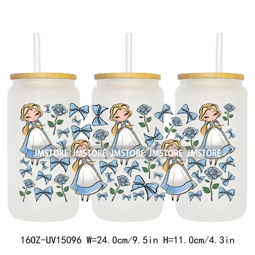 Beauty Princess And Beast UV DTF Stickers Ready to Transfer Cup Wrap Custom Labels DIY Craft For Libbey Can Glass Tumblers Mugs