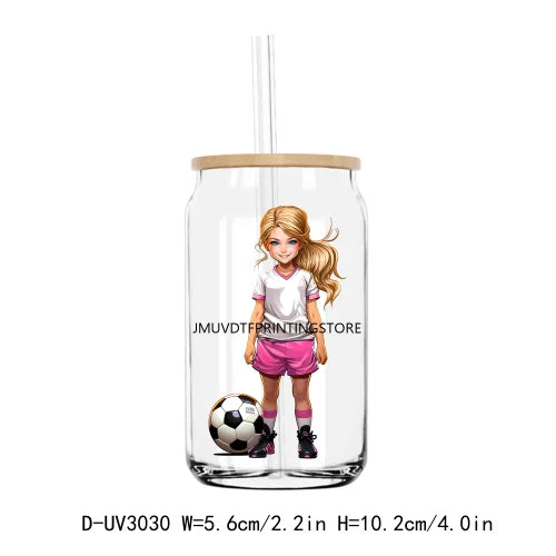 Sport Football Baseball Girl UV DTF Transfers Stickers Decals For Libbey Cold Cups Mugs Tumbler Waterproof DIY Craft