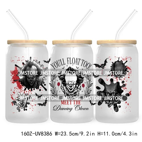 Spooky Vibes Coffee 16OZ UV DTF Cup Wrap Transfers Stickers Custom Labels Durable Waterproof Logo For Libbey Glass Can Halloween