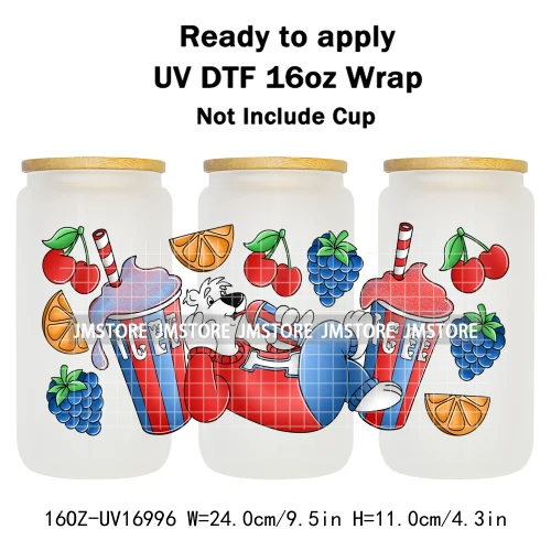 Coquette Bow Cartoon Turtles Characters 16OZ UV DTF Cup Wraps Ready To Apply Waterproof Transfer Stickers For Libbey Glass Can
