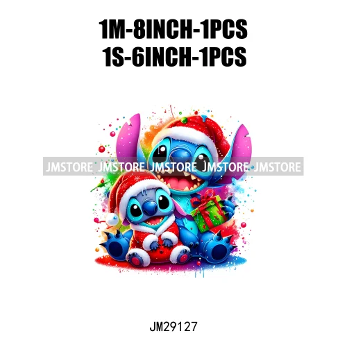 Cartoon Animal Character Merry Christmas Holiday Season Iron On DTF Transfer Stickers Logos Ready To Press For Hoodies