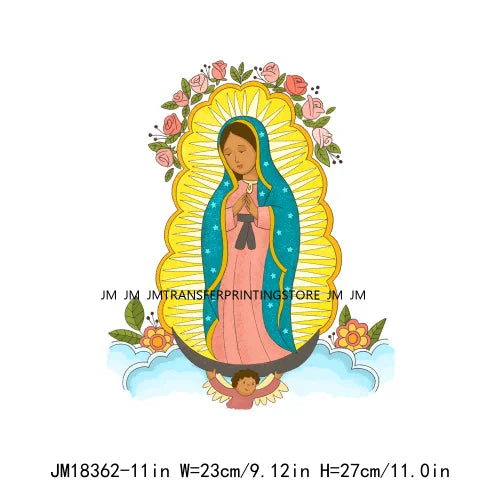 San Judas Tadeo Mexican Latin Culture Washable Decals Madre Mia Our Lady of Guadalupe DTF Transfers Stickers For Clothes Bags