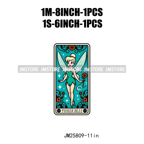 Cute Cartoon Animal Princess Characters Halloween Tarot Cards DTF Iron On Transfers Stickers Ready To Press For T-shirt Bags