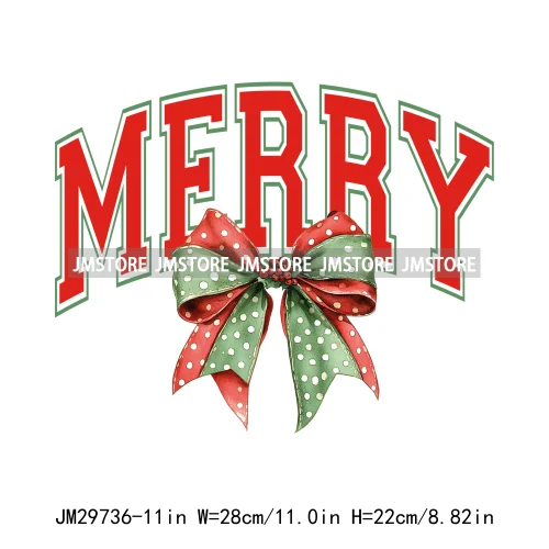 Small Town Fram Fresh Tree Christmas Merry Vibes Ho Ho Ho Santa Deer Iron On DTF Transfers Stickers Ready To Press For Hoodies