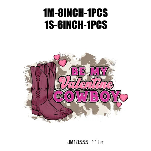 Pink Love Howdy Honey Valentine's Day Printing Designs Iron On Western Cowgirl Boat Hat DTF Transfers Stickers For T-Shirts Bag