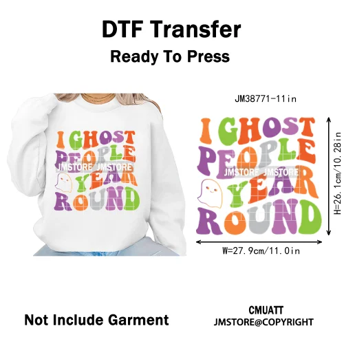 New Sarcastic Halloween Snarky Inspire Quotes Printing Iron on DTF Washable Transfers Stickers Ready to Press for Clothing Bags