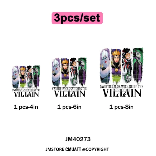 Waiting For Halloween Coquette Bad Girls Friends Wicty Logos Iron on DTF Washable Transfers Stickers Ready to Press for Clothing