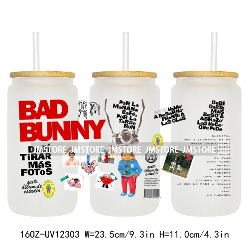 DTMF Bunny Frog New Album Music 16OZ UV DTF Cup Wrap Transfer Stickers Custom Label Durable Waterproof Logo For Libbey Glass Can