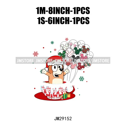 Cute Cartoon Blue Dog Family Character Merry Christmas Vibes Decals Iron On DTF Transfers Stickers Ready To Press For Sweatshirt
