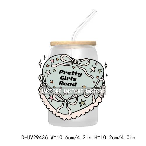 Positive Quotes Bookish Babe UV DTF Transfer Stickers Decals For Libbey Cold Cups Mugs Tumbler Waterproof Labels Self Love Club