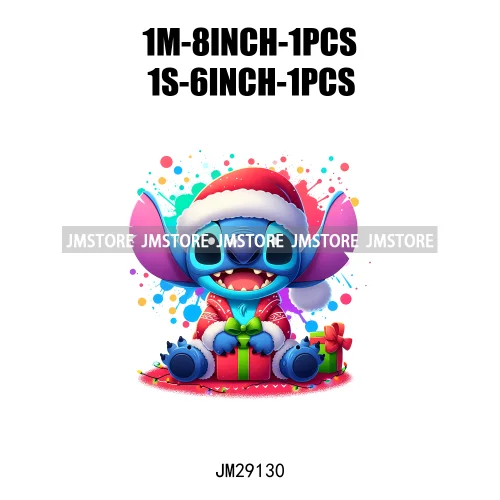 Cartoon Animal Character Merry Christmas Holiday Season Iron On DTF Transfer Stickers Logos Ready To Press For Hoodies