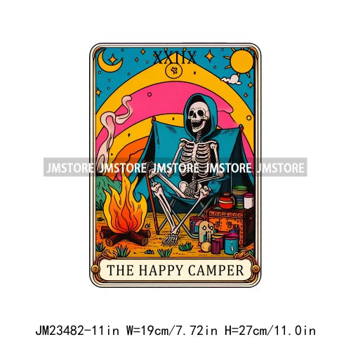 Snarky Funny Tarot Card Woman Sarcastic Skeleton Mother Witchy Vibes Skull Mama DTF Logos Transfer Stickers For Clothing