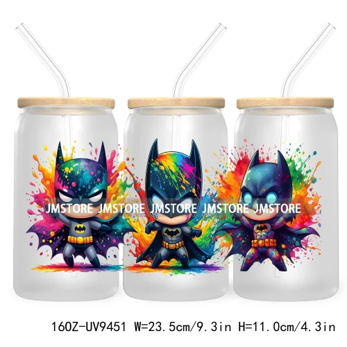 Watercolor Cartoon Halloween Spooky UV DTF Sticker For 16OZ Libbey Glass Cup Can Wrap Transfer Stickers Custom Labels DIY Logo