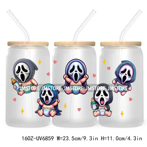 Cartoon Mouse Princess Friends 16OZ UV DTF Cup Wrap Transfers Stickers For Libbey Glass Can Cups Tumbler Waterproof Craft