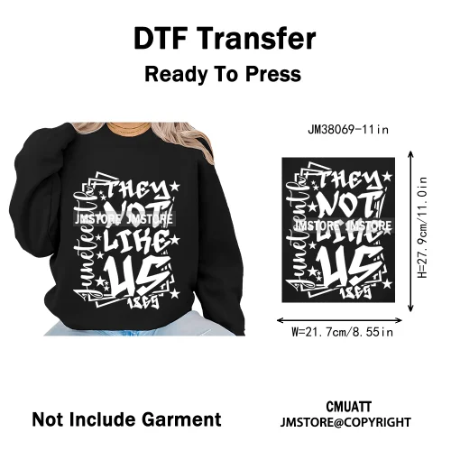 God Says She Is Dope Women Juneteenth 1865 Independence Washable Iron on DTF Transfers Stickers Ready to Press for Clothes