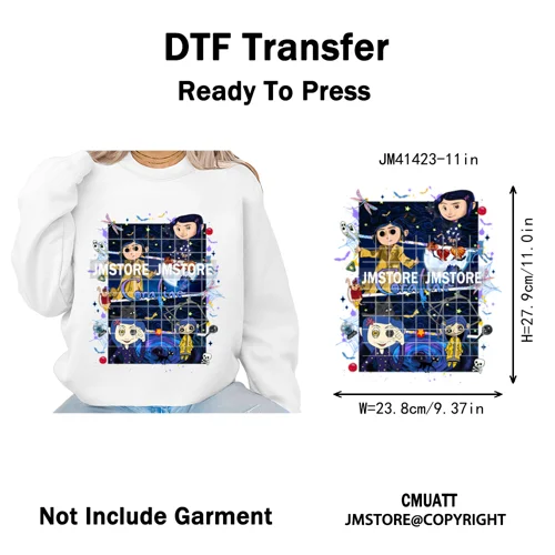 Funny Cartoon Movie Character Halloween Pumpkin Coquette Iron on DTF Washable Heat Transfer Stickers Ready to Press for Clothes
