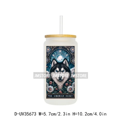 Dog Cat Animals Tarot Card UV Sticker Decals For Libbey Cold Cups Mugs Tumbler Transfer Stickers Waterproof High Quality Labels