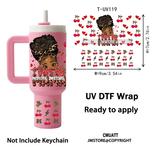 Black Mom Queen Afro African Custom UV DTF Stickers Print Tumbler Wraps Ready to Transfer Waterproof For Mini Tumbler Keychain