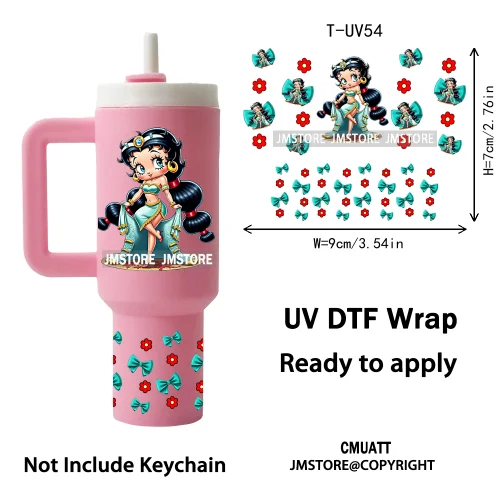 Trendy Cartoon Movies UV DTF Mini Tumbler Keychain Wraps Ready To Press High Quality Wraps UV Stickers for Tumbler Keychain